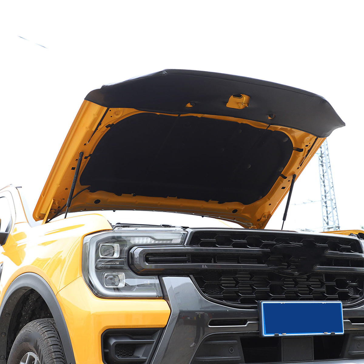 Front PU Leather Hood Cover Protector Bra Trim For Ford Ranger T9 2023-2024 4
