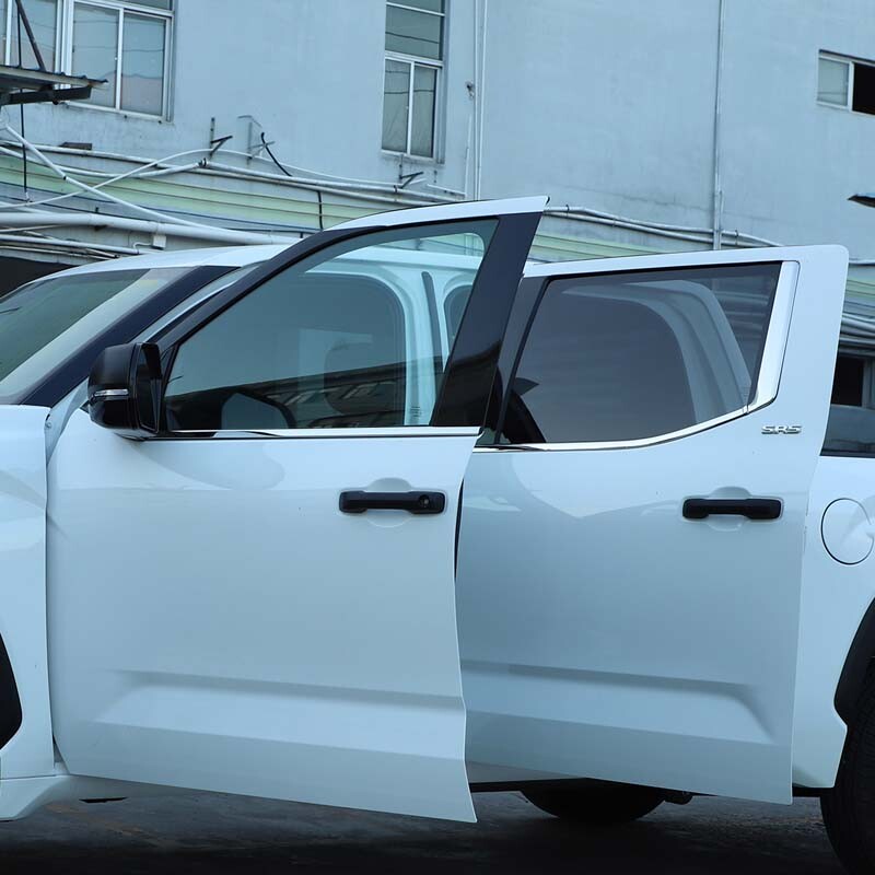 Steel Silver For Toyota Tundra 2022-2026 Window Full Complete Around Cover Trim 6