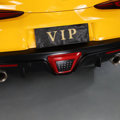 Red Real Carbon fiber Rear Bumper lower brake light frame For GR Supra 19-24 12