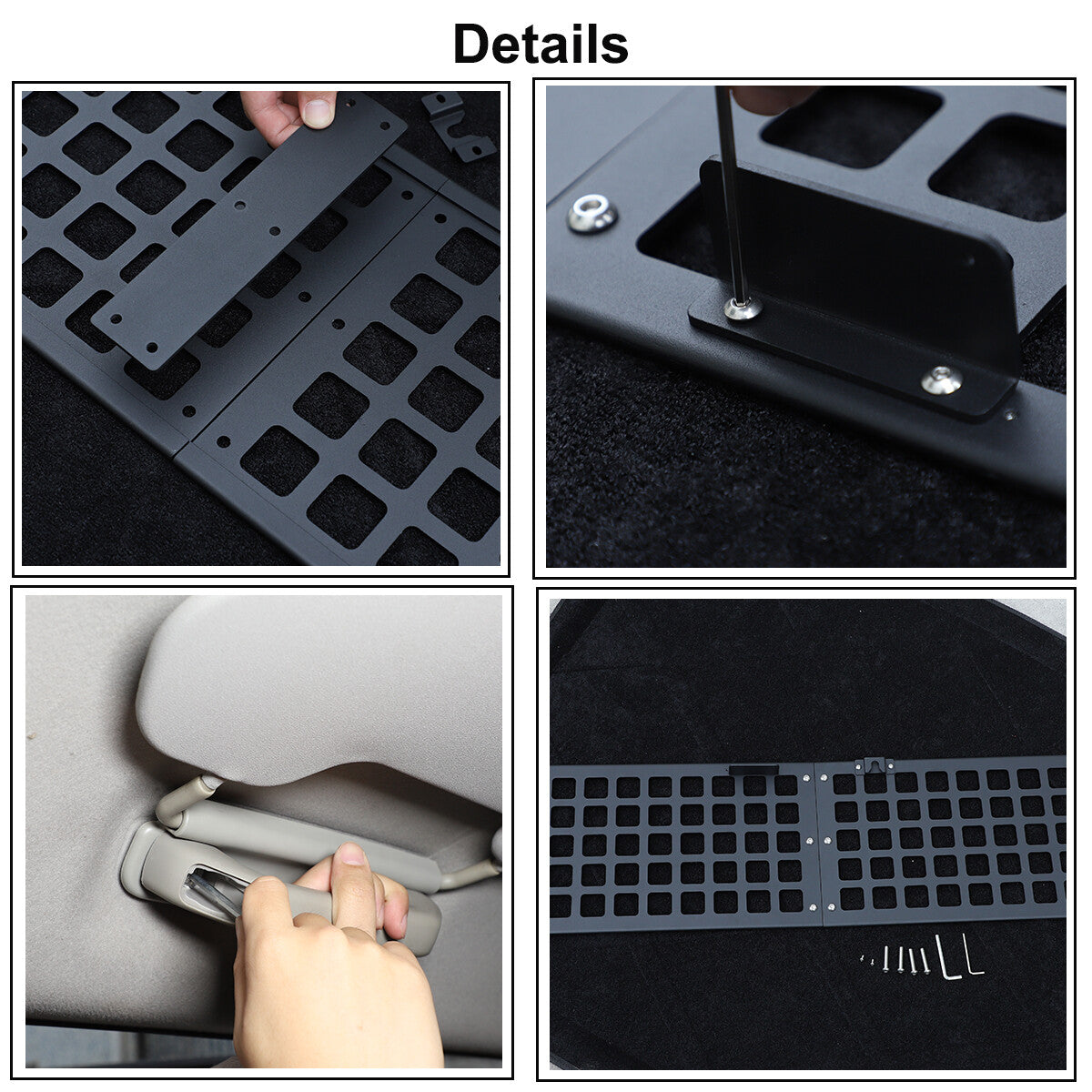 Heavy Duty Steel Inner Roof MOLLE Panel Brackets Fit 2007-2021 Toyota FJ Cruiser 3