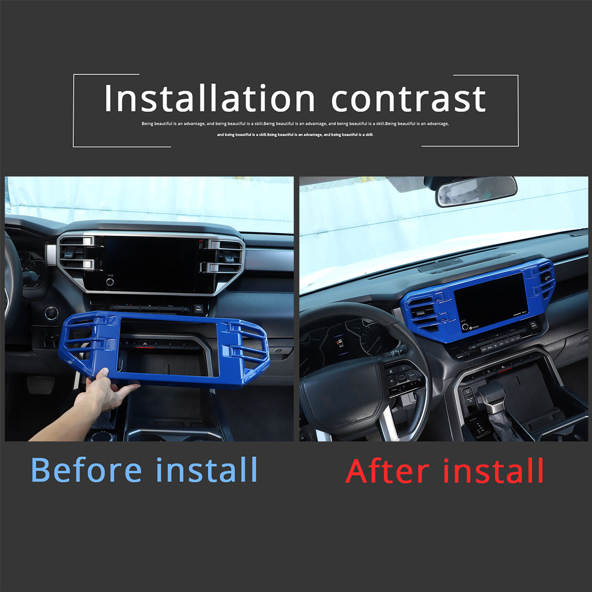Blue Center Console air outlet frame Trim Cover For Toyota Tundra/Sequoia 22-26 6