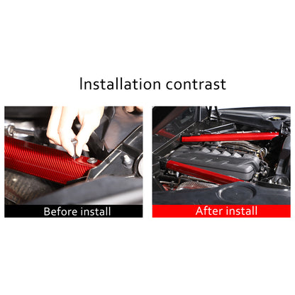Red Carbon fiber Engine Bay Crossmember Panel Trim Cover For Corvette C8 20-26 13