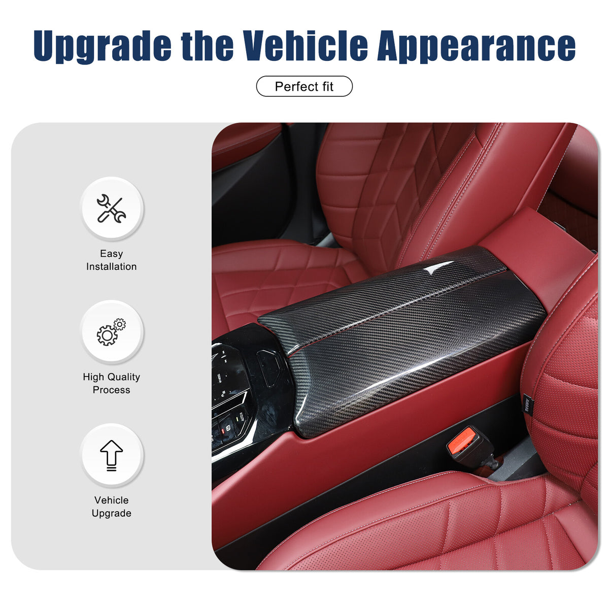 Real Carbon Fiber Center Console Armrest Box Cover Trim For BMW 5 Series G60 24+ 21