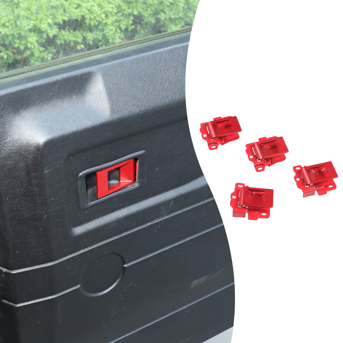 Replacement Red Steel Interior Door Handle For LR Defender L316 2004-2018 17