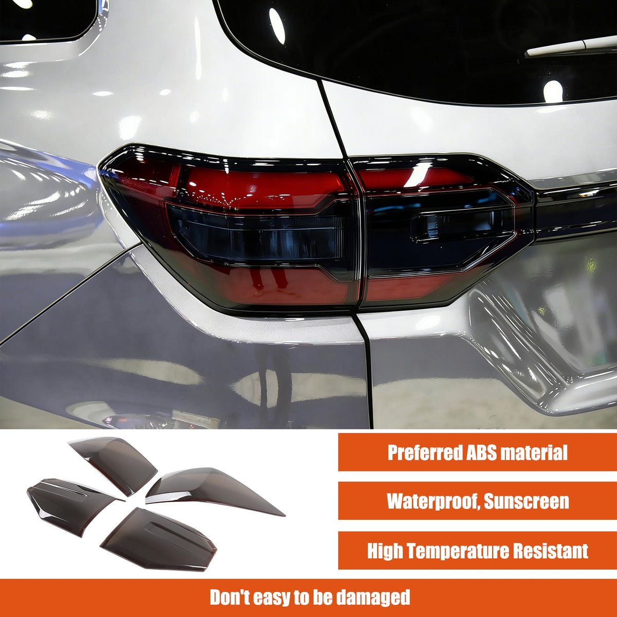 Transparent Gray ABS Smoked Tail Light Cover Trim For Honda Pilot 2023-2025 9