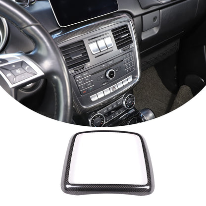 Real Carbon Fiber Center CD Panel Decorative Frame For Benz G-Class 2012-2018 2