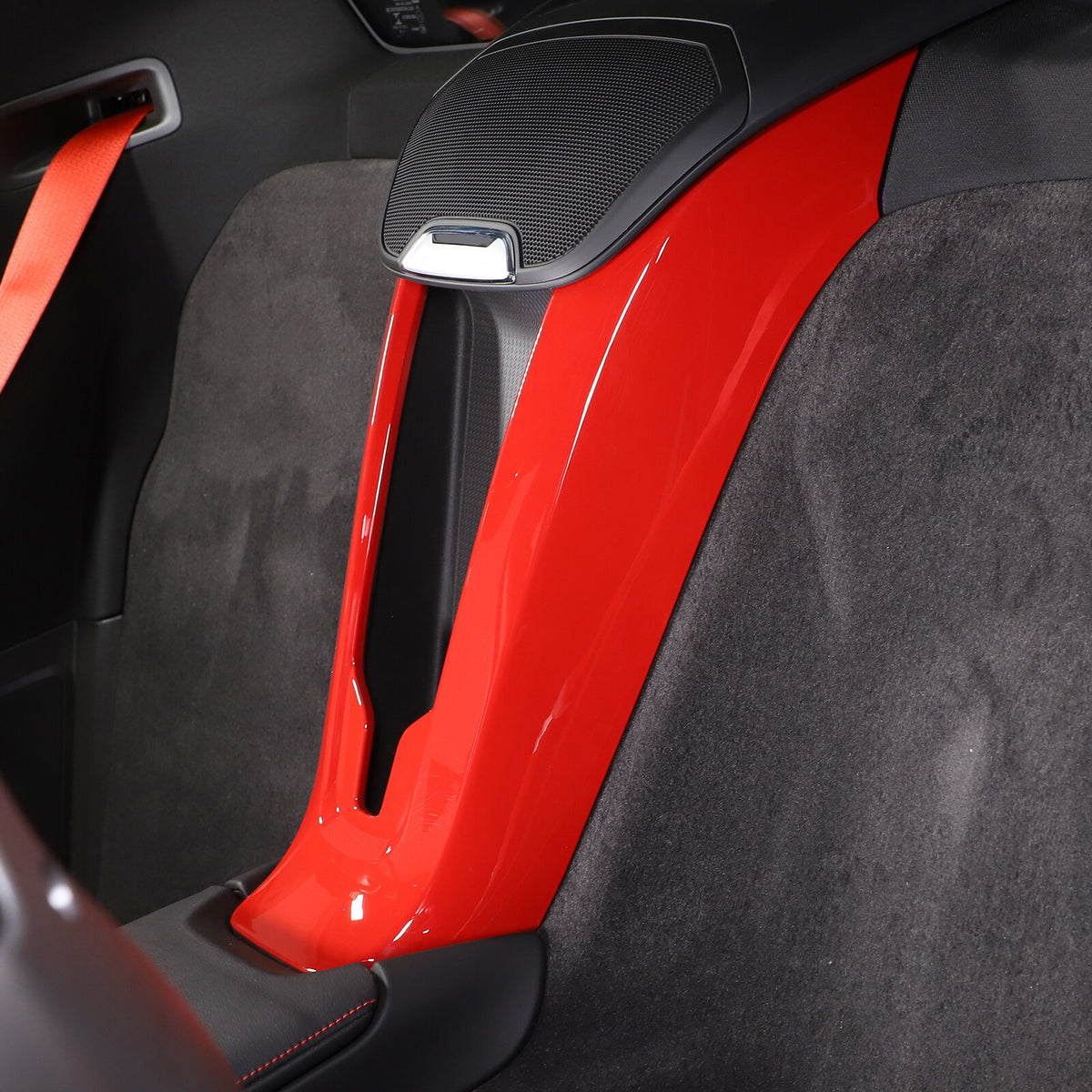 Red ABS Wireless Charger Cover Waterfall For C8 Corvette Z06 Z51 2020-26 US 4