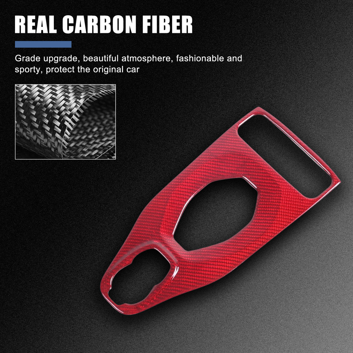 Red Real Carbon Fiber Center Gear Trim Cover For Lotus EMIRA V6 AT 2021-2025 13