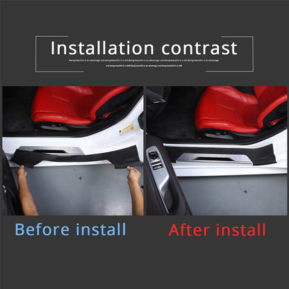 Black TPE Exterior Car Entry Guards Door Sill Cover Trim For Corvette C8 2020-26 4