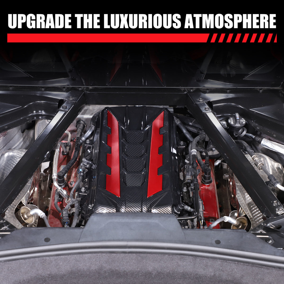 Engine Bay Panel Cover Trim in Edge Blue/Red/Black For Corvette Coupe C8 2020-26 - Styles 1-5 55