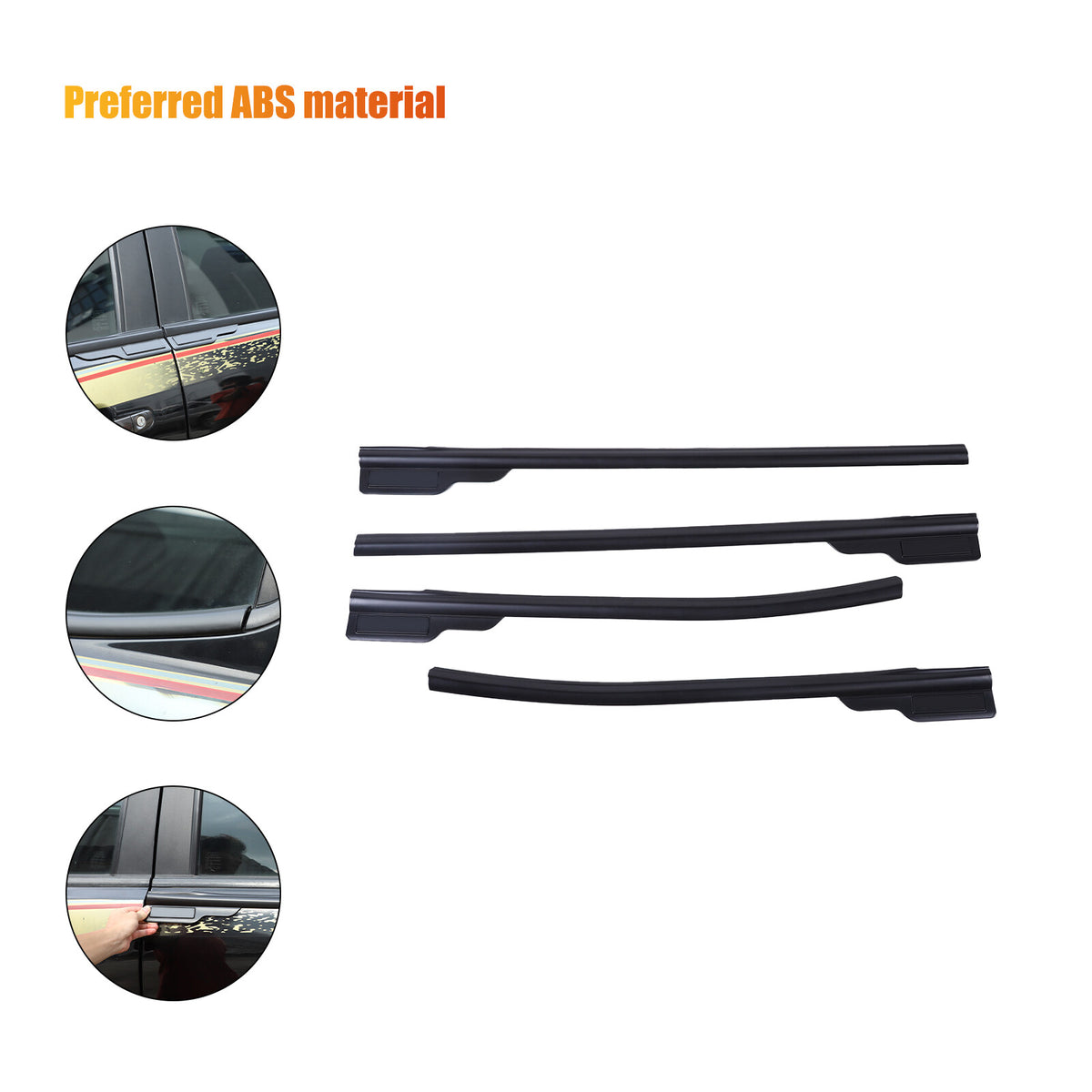 Black Car Window Bottom Strip Cover Trim For Ford Ranger 2015-2021 15