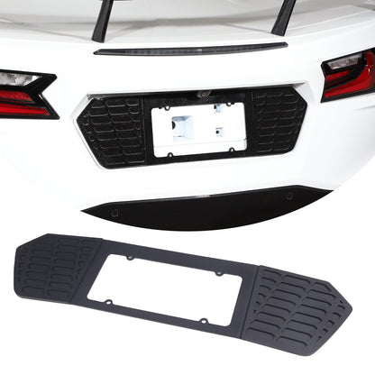 For 2020-25 Corvette C8 Rear license plate Black Auminum Alloy filler Frame US 4