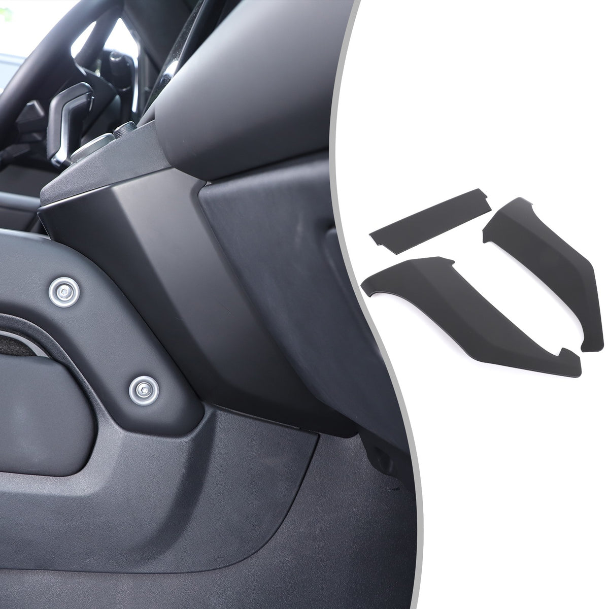Matte Black ABS Center Console Knee Side Panel Trim For LR Defender L663 2025+ 7