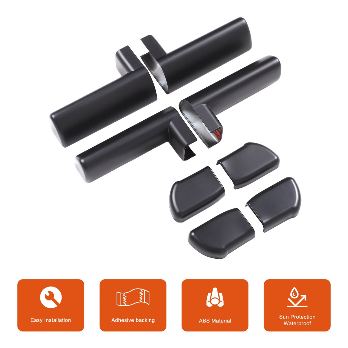Matte Black ABS Interior Door Handle Cover Trim For Hummer H2 2003-2007 8