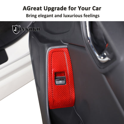 Red Real Carbon Fiber Interior Center Console Trim Set Kit For Subaru BRZ 22+ 75