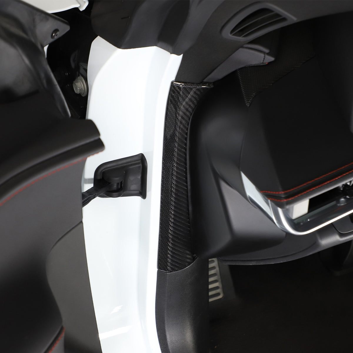 Real Carbon Fiber Inner Interior Door Pillar Trim For Corvette C8 2020+ 14