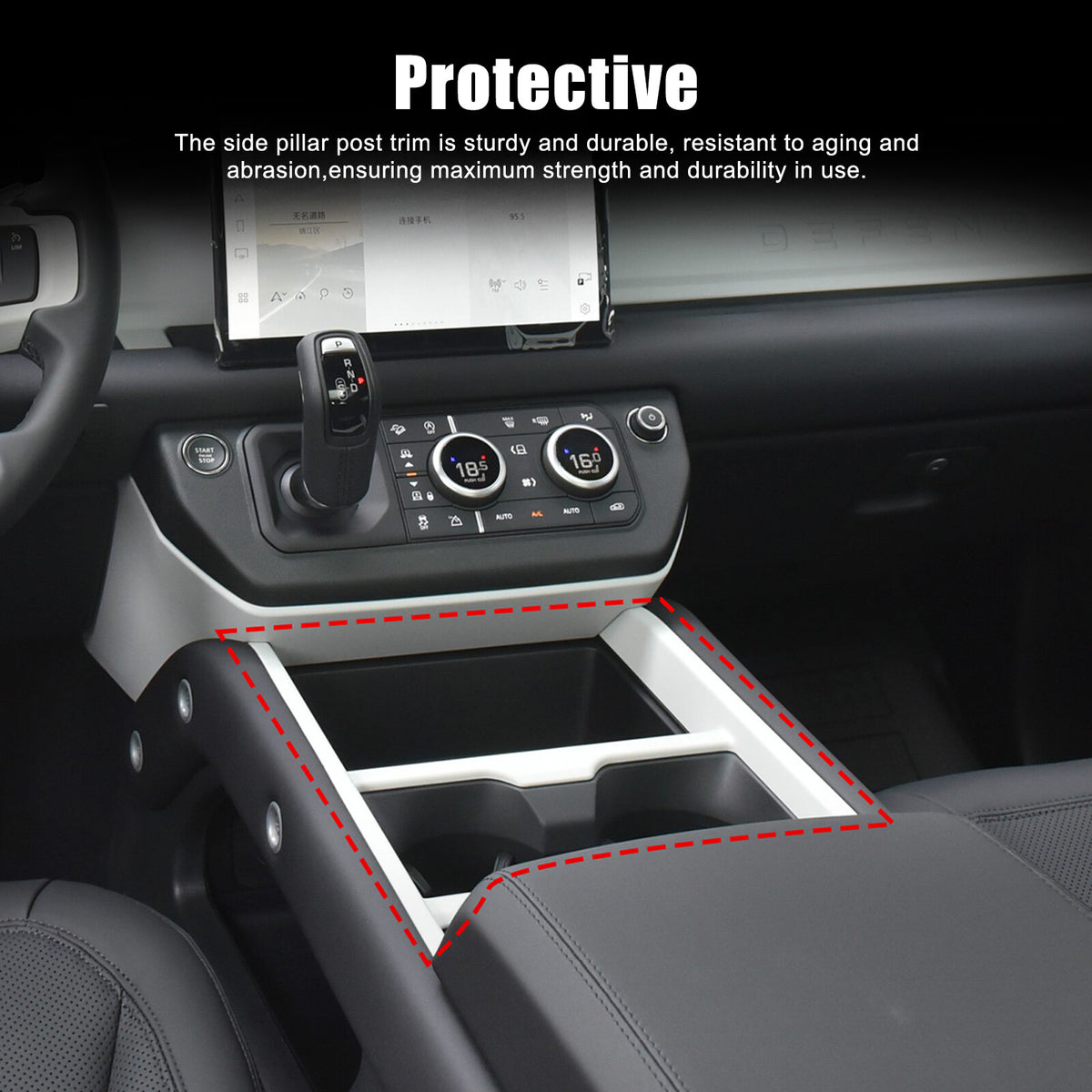 Matte Real Carbon Fiber Center Console Gear Shift Trim For LR Defender L663 25+ 9