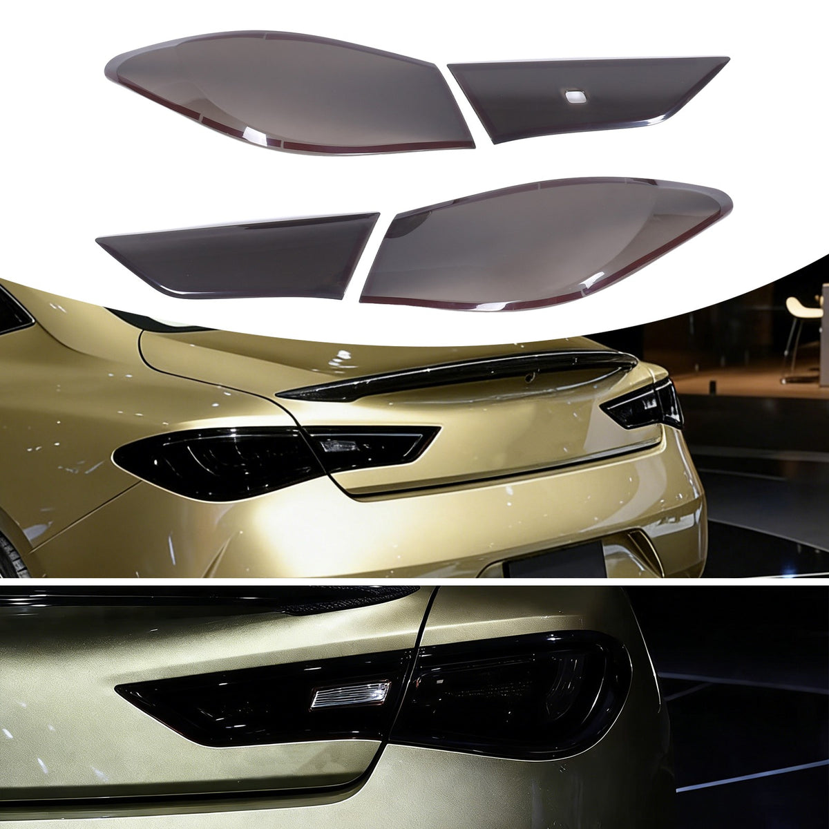 Smoked Black Rear Tail Light Guard Cover Trim Bezel For Infiniti Q60 2016+ US 20