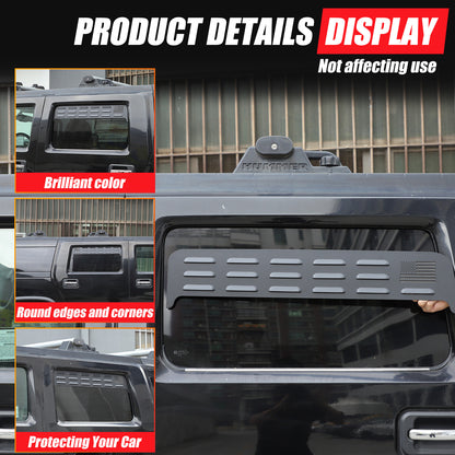 USA Flag Rear Window Vent Louver Shutter Cover Trim for Hummer H2 2003-09 US 10