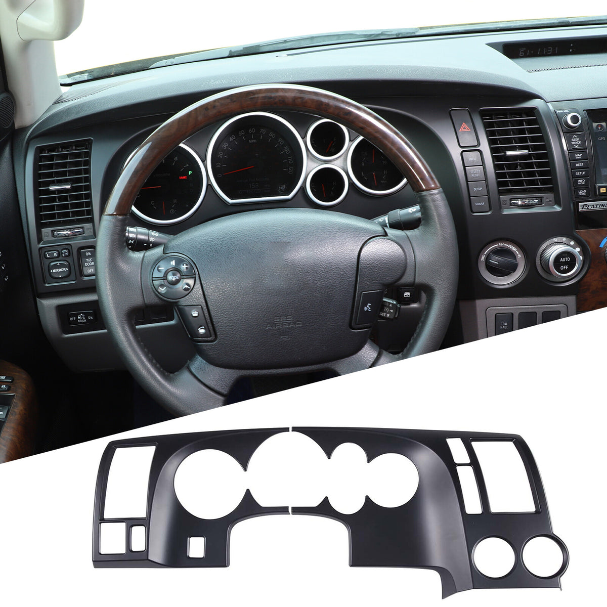 Matte Black Dashboard Speedometer Panel Cover Trim For Toyot Tundra 2007-2013 US 1