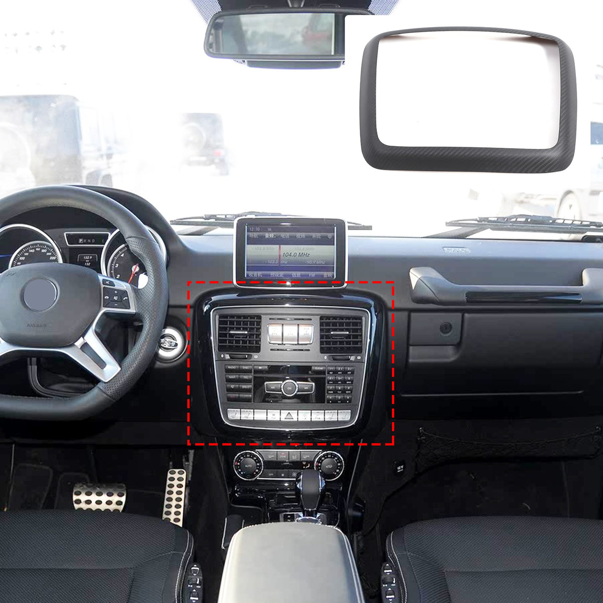 Matte Real Carbon Fiber Center Console CD Panel Trim For Benz G-Class W463 12-18 1