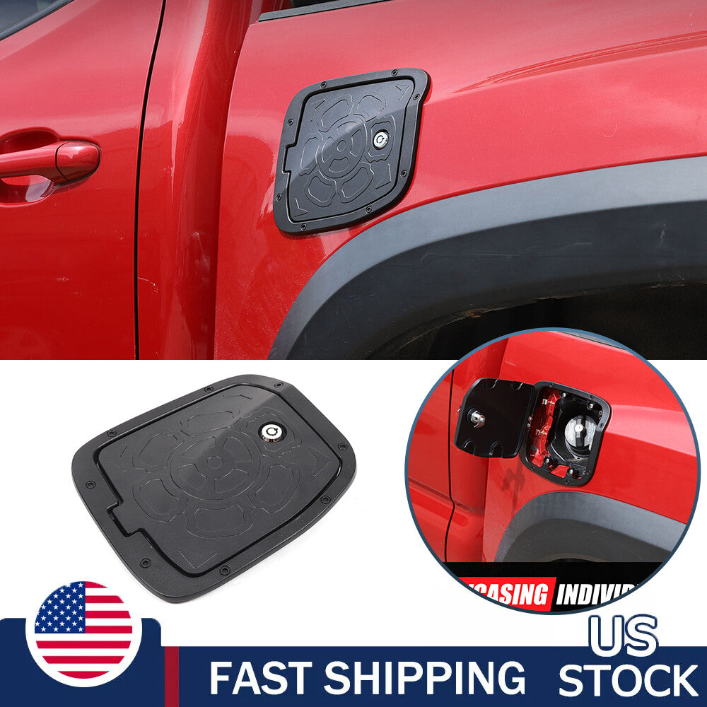 Flower Door Fuel Tank Cover W/ Lock Gas Cap Tank Trim For Toyota Tacoma 16-22 US 1