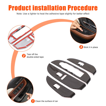 ABS Carbon Fiber Interior Decor Trim Cover For Cadillac Escalade 2007-14 18