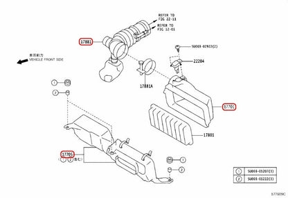 Toyota OEM AIR CLEANER Case & HOSE Assy set For 86 Scion Genuine 3