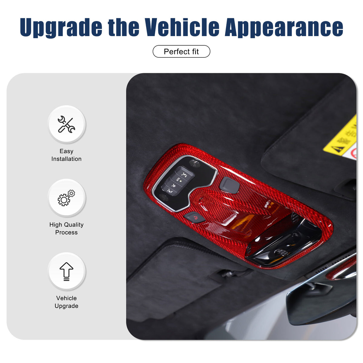 Red Real Carbon fiber Reading light Switch Trim Cover For Lotus EMIRA 2021-2025 18