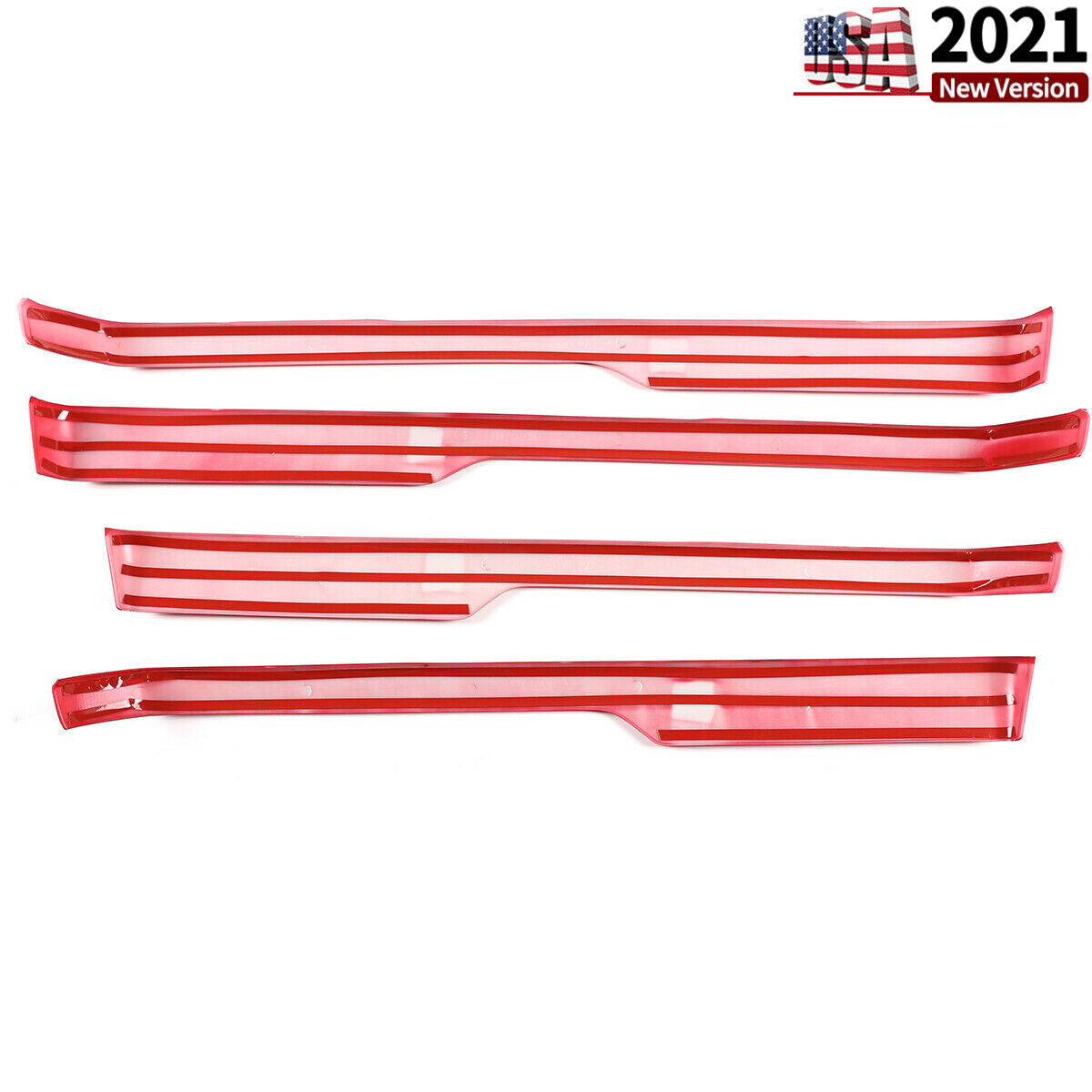 ABS Red Inner Door Armrest Cover Trim Frame For Toyota Tundra Crew Cab 2014-2018 2