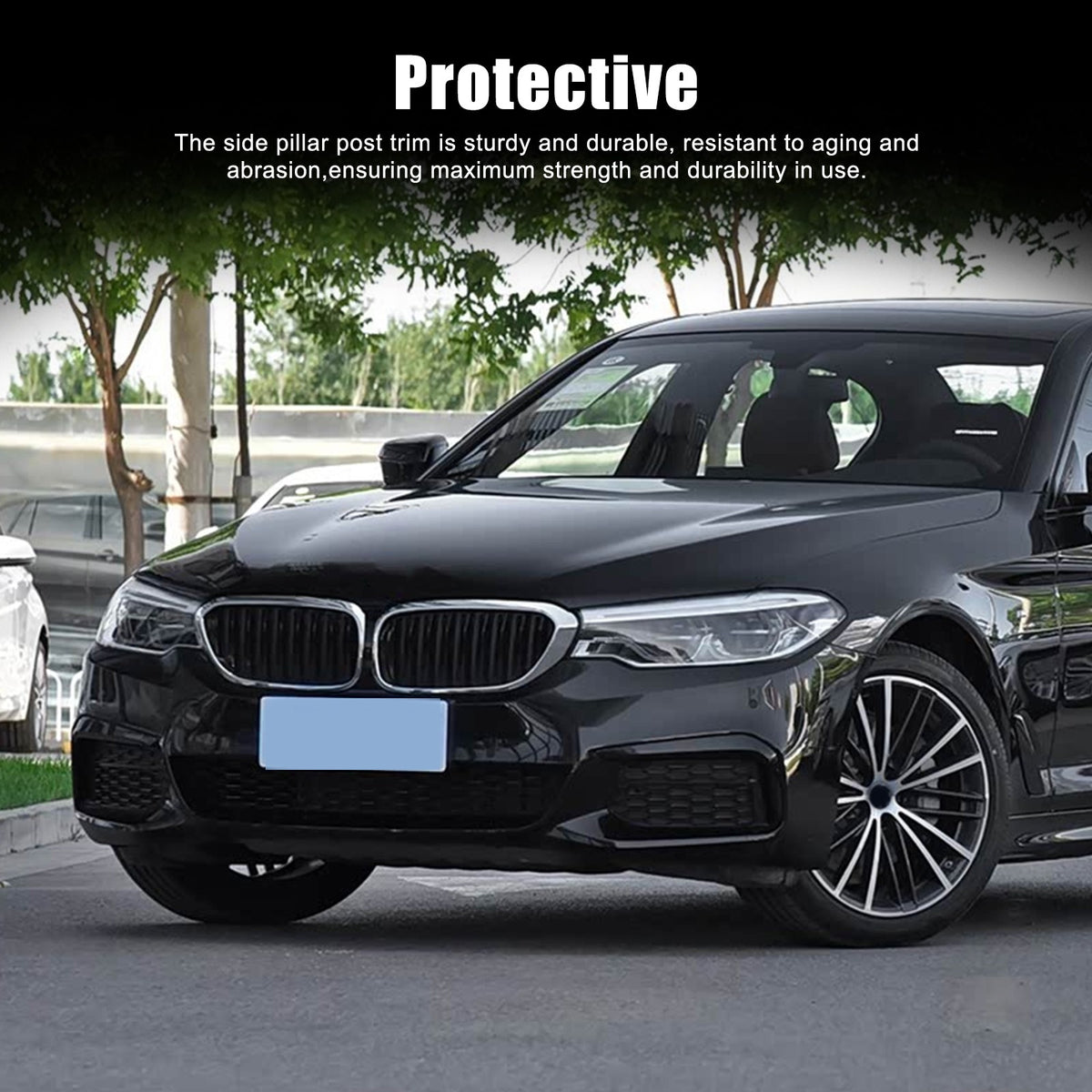 Real Carbon Fiber Front Fog Light Lamp Strip Trim For BMW 5 Series G30 2018-2020 16