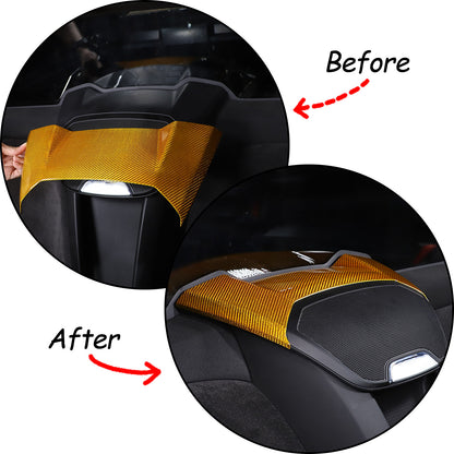 Yellow Carbon Fiber Rear Speaker Top Upper Cover Trim For Corvette C8 Coupe 2026 20