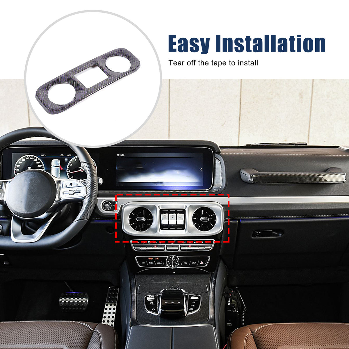 Real Carbon Fiber Center air outlet Trim Cover For Benz W463 G550 G63 19-20 6