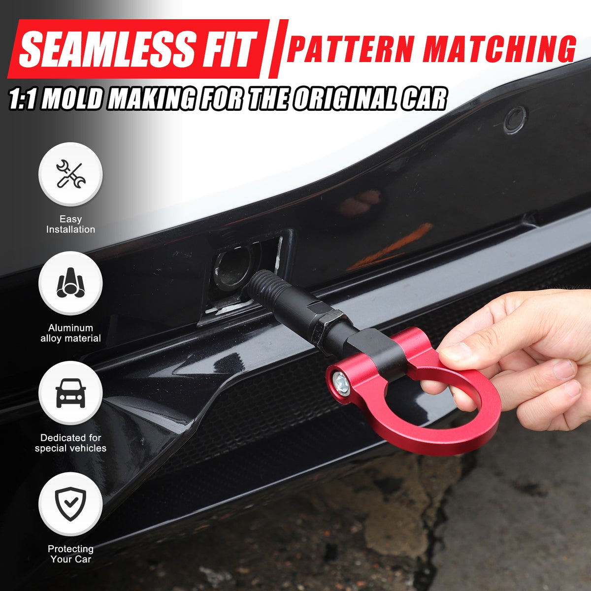 Red Aluminum Front & Rear Track Racing Tow Hook Trailer For Corvette C8 2020+ US 24
