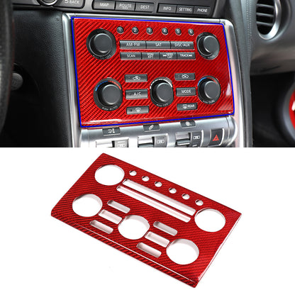 Red Real Carbon Fiber Interior Center Trim Cover Kit For Nissan GTR R35 2008-16 15