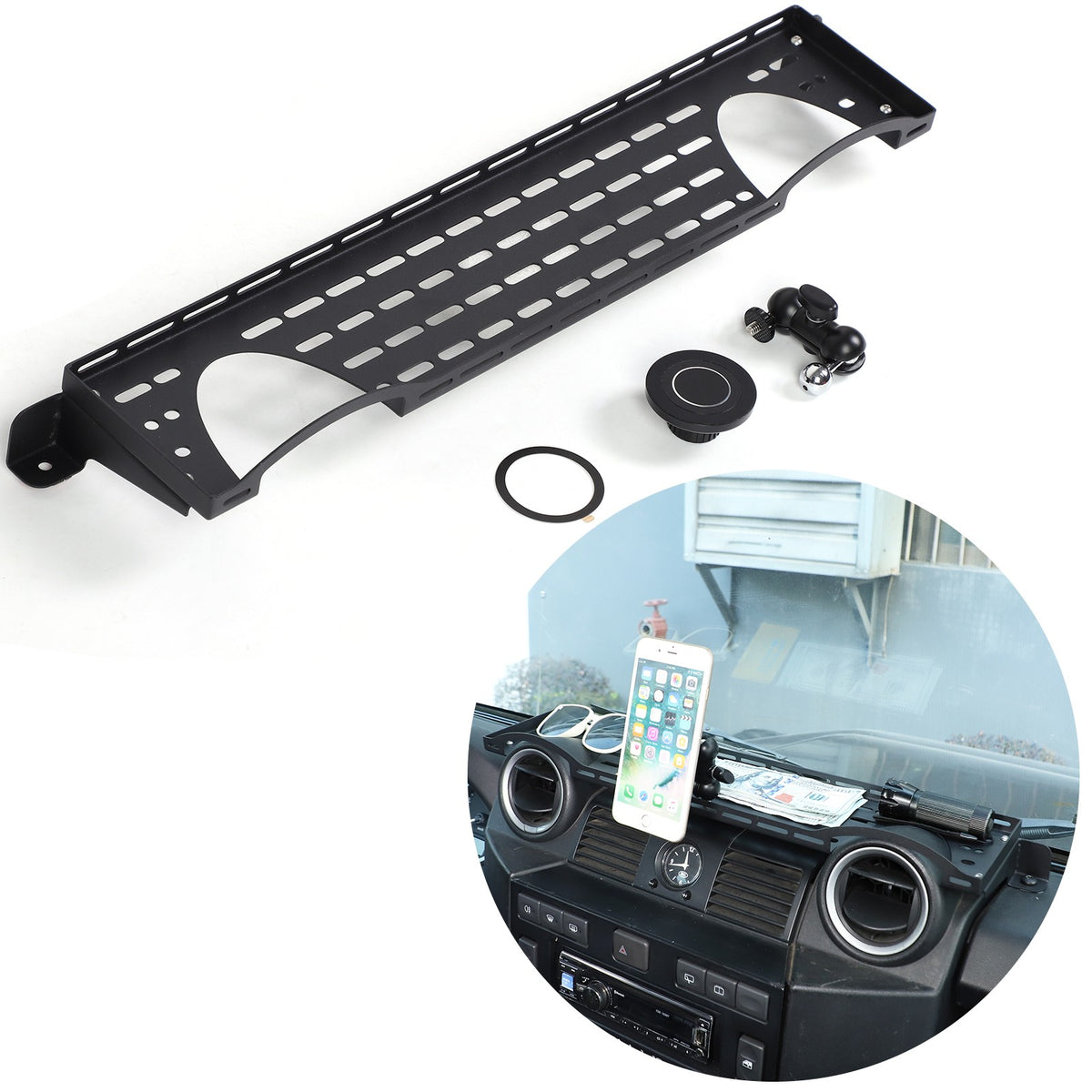 Magnetic Phone Holder Dashboard Storage Box For Land Rover Defender 2004-2018 16