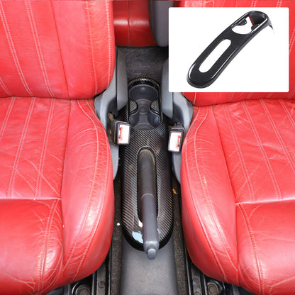Real Carbon Fiber Handbrake & Cup Holder Panel Trim For Fiat 500 312 2007-2015 18