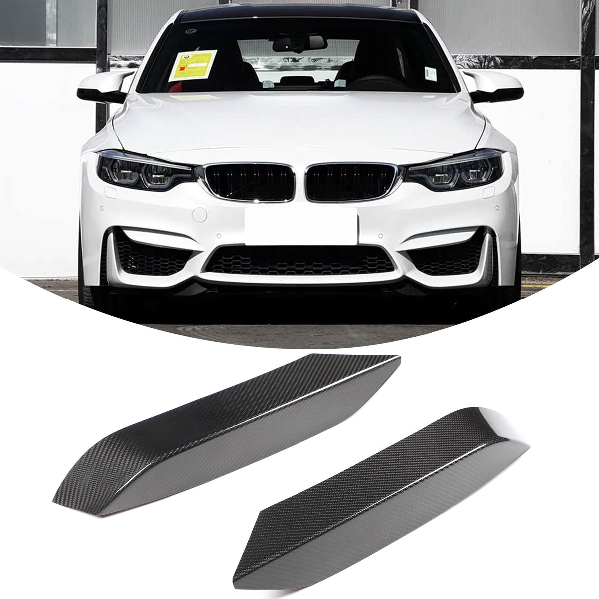 Real Carbon Fiber Front Bumper Upper Trim For BMW M3/M4 F80/F82 2015-2019 2