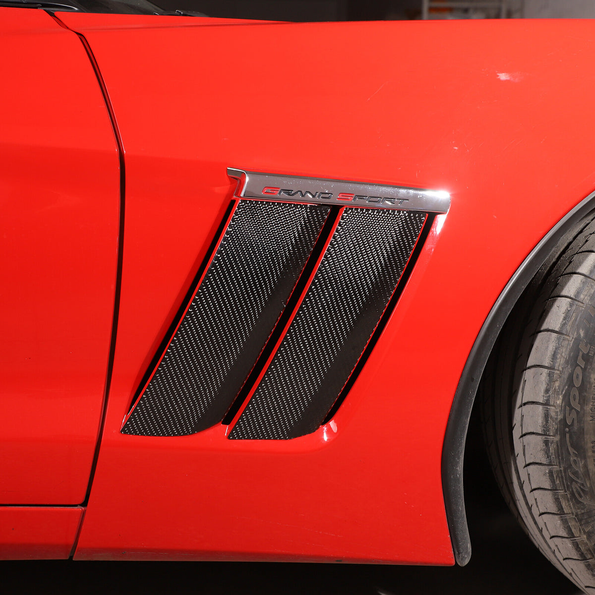 Carbon Fiber side fender vents Panel Sticker Trim For Corvette C6 2005-2013 7