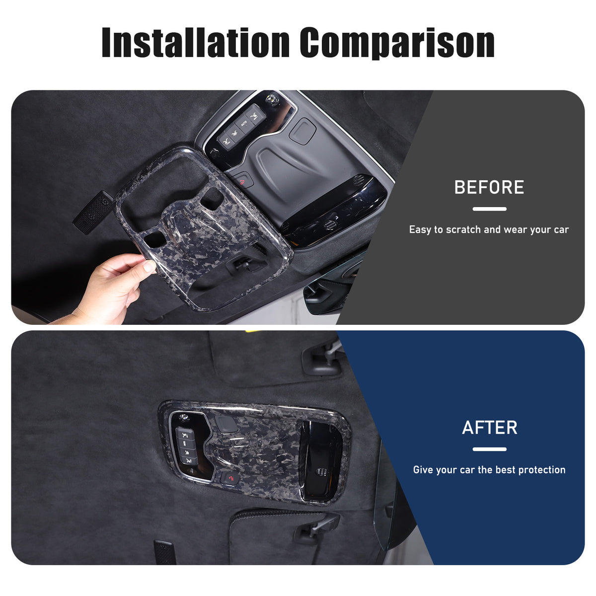 Forged Real Carbon fiber Reading light Switch Trim Cover For Lotus EMIRA 2021-25 15