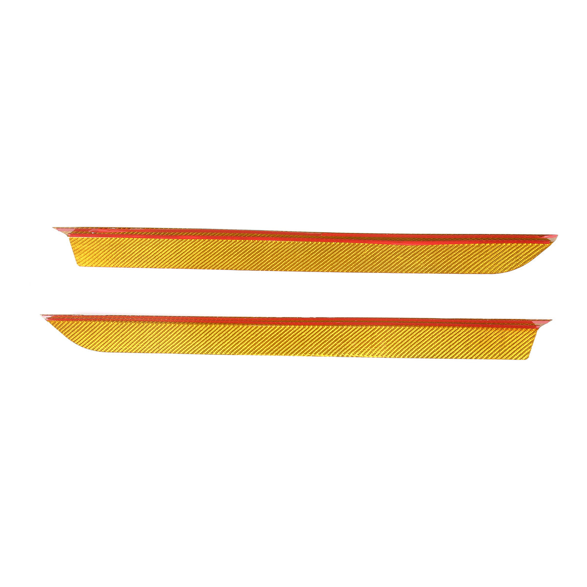 Yellow Carbon Fiber High Wing Spoiler Add-On Wicker Bill Pair For Corvette C8 14