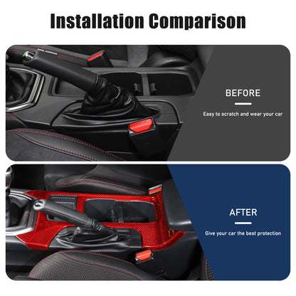 Red Real Carbon Fiber Center Console Cup Holder Trim For Subaru WRX VB 2022+ MT 21