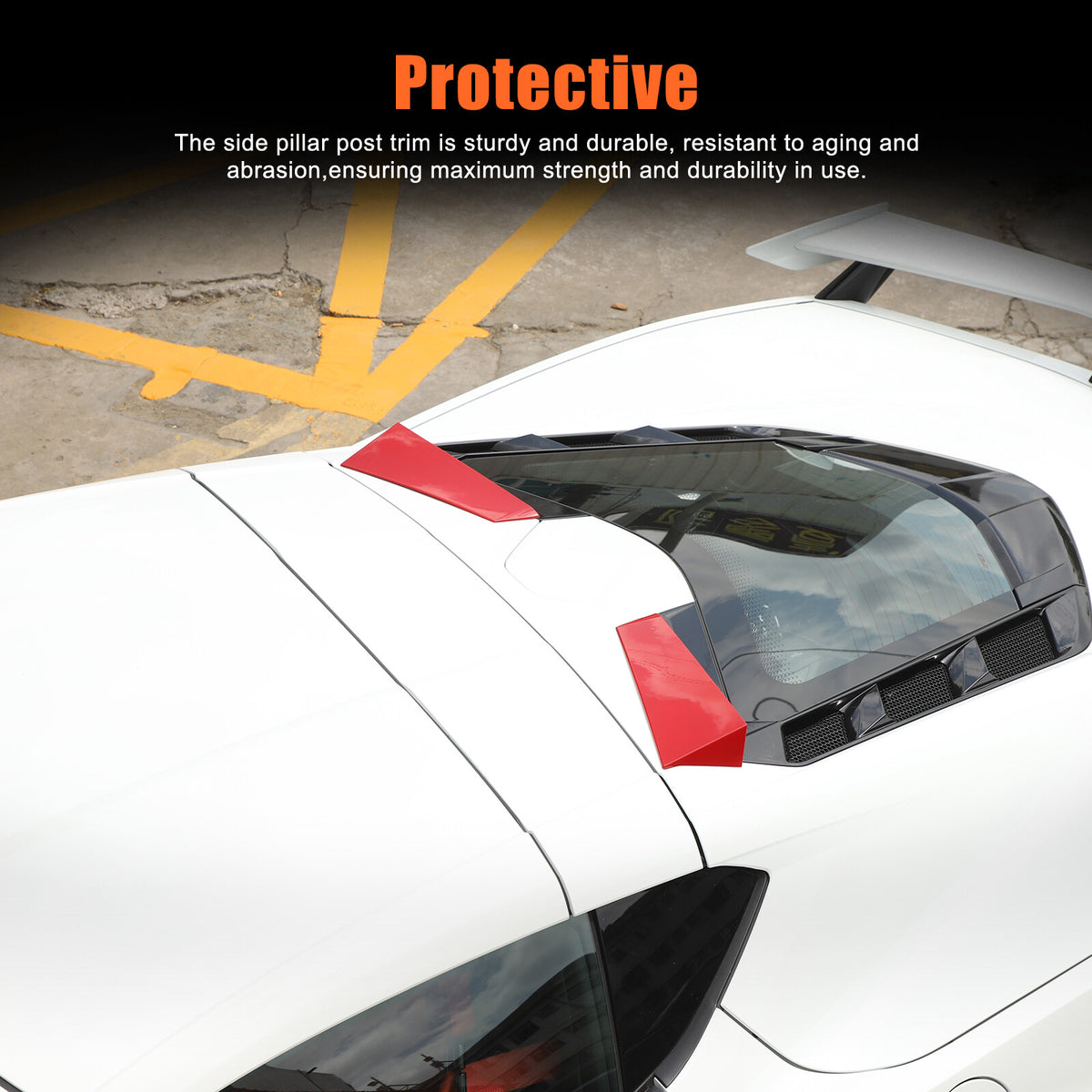 ABS Red Rear Windshield Spoiler Trim Strip For Corvette C8 Coupe 2020+ 20