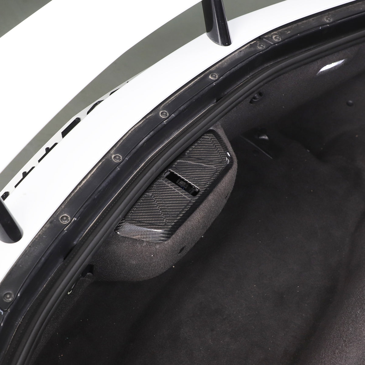 Real Carbon Fiber Trunk Lock Base Cover Trim For Corvette C8 Coupe 2020+ 2