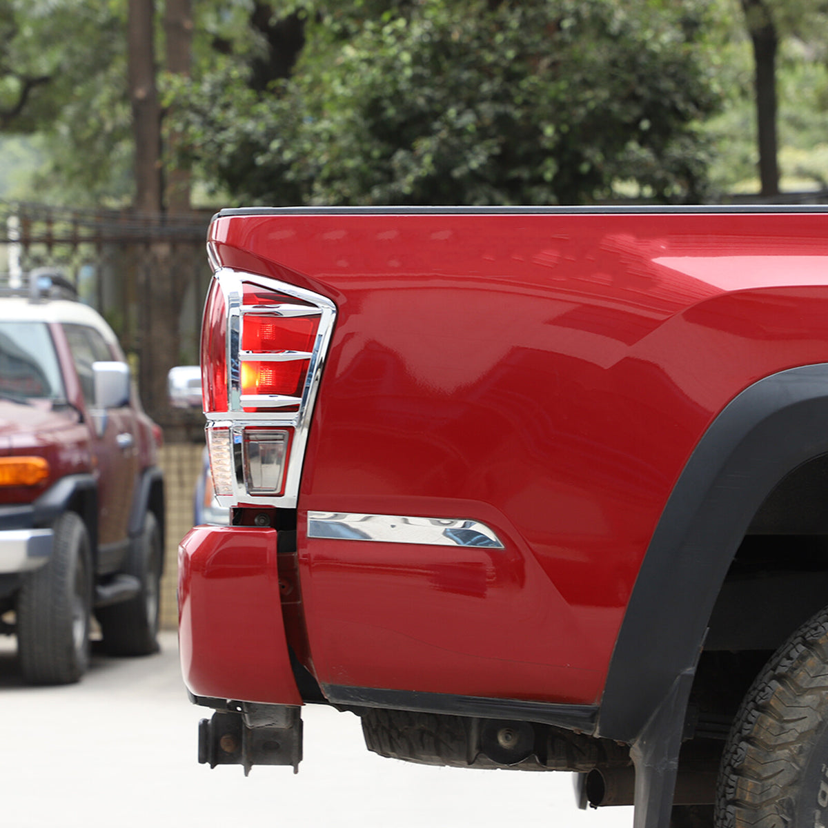 Chrome Silver Rear Taillight Trim Cover Bezel Trim For Toyota Tacoma 2016-23 US 13