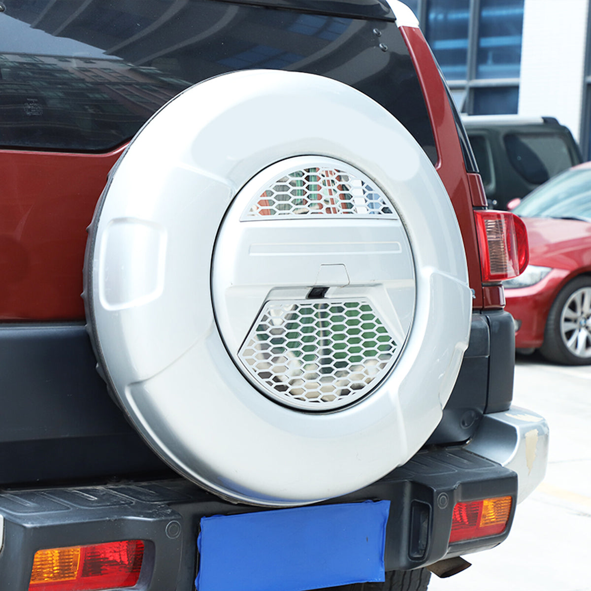 Silver Alloy Spare Tire Trim Cover Patch For Toyota FJ Cruiser 2007-21 1