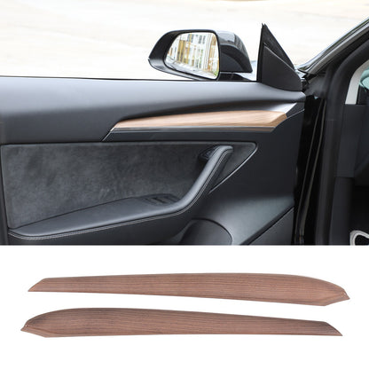 Pear Wood Grain ABS Interior Door Panel Trim For Tesla Model 3/Y 2021-2022 1