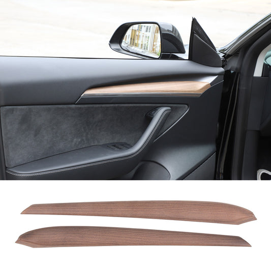 Pear Wood Grain ABS Interior Door Panel Trim For Tesla Model 3/Y 2021-2022 1