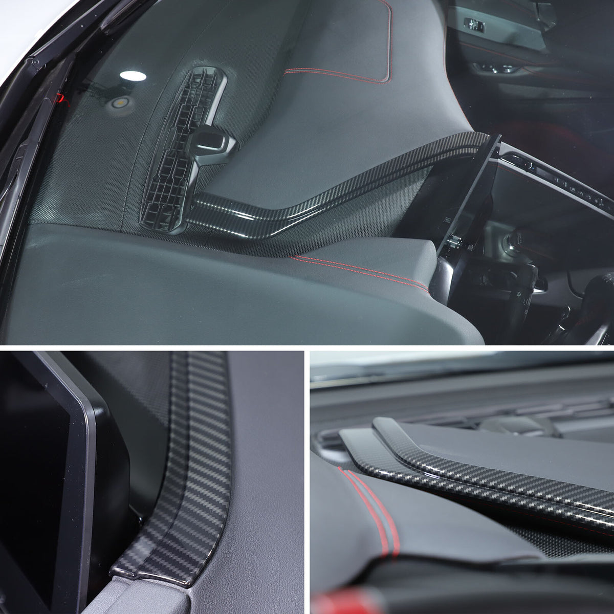 ABS Carbon Fiber Navigation Screen Rear Trim Cover For Corvette C8 2020-2025 8