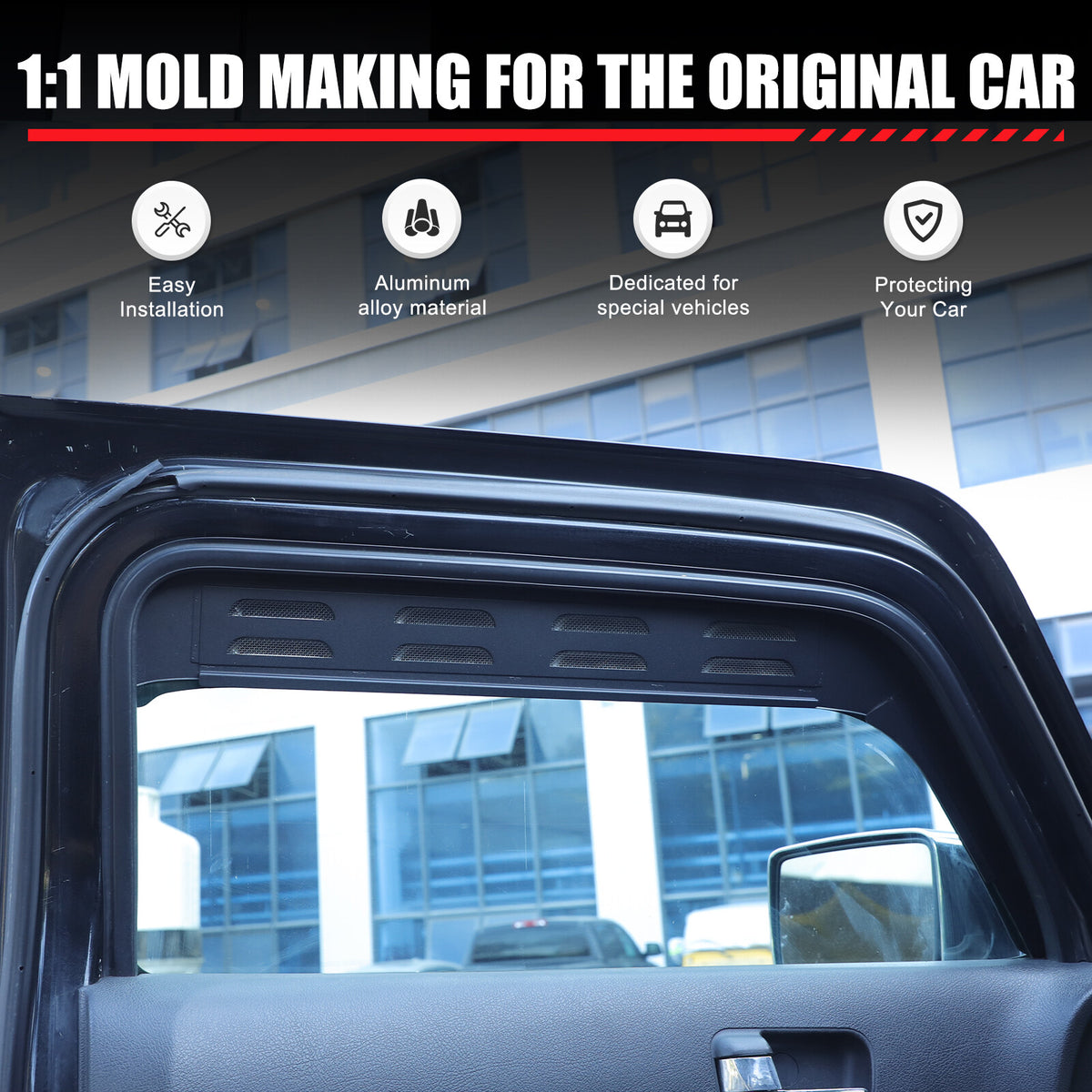 Alloy Front Door Window Louver Air Vent Panel Trim Cover For Hummer H3 05-09 US 5
